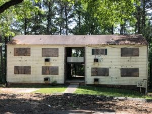 A multifamily home in Atlanta that is dilapidated